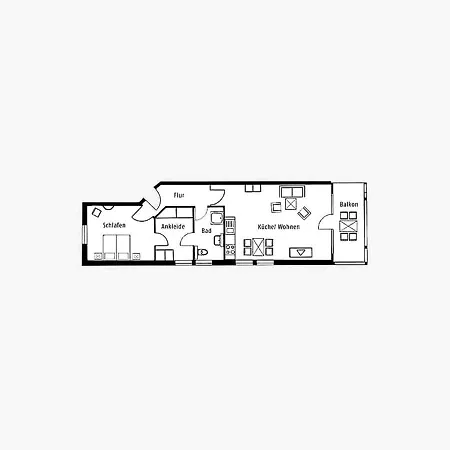 Apartment Duenenpark - Komfortplus Mit 1 Schlafzimmer Und Balkon Im Obergeschoss 289 *